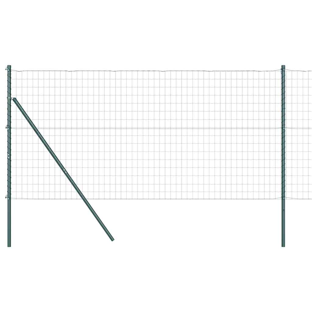 Fence with Post Green 1 x 10 m Steel and PVC