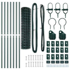 Fence with Post Green 1 x 10 m Steel and PVC