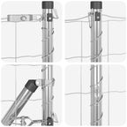 Fence with Posts Silver 1 x 10 m Steel