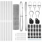 Fence with Posts Silver 1 x 10 m Steel