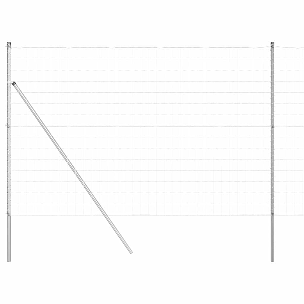 Fence with Post Silver 1.5 x 10 m Steel and PVC