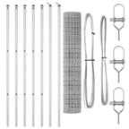 Fence with Post Silver 1.5 x 10 m Steel and PVC