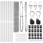 Fence with Post Silver 1.5 x 10 m Steel and PVC