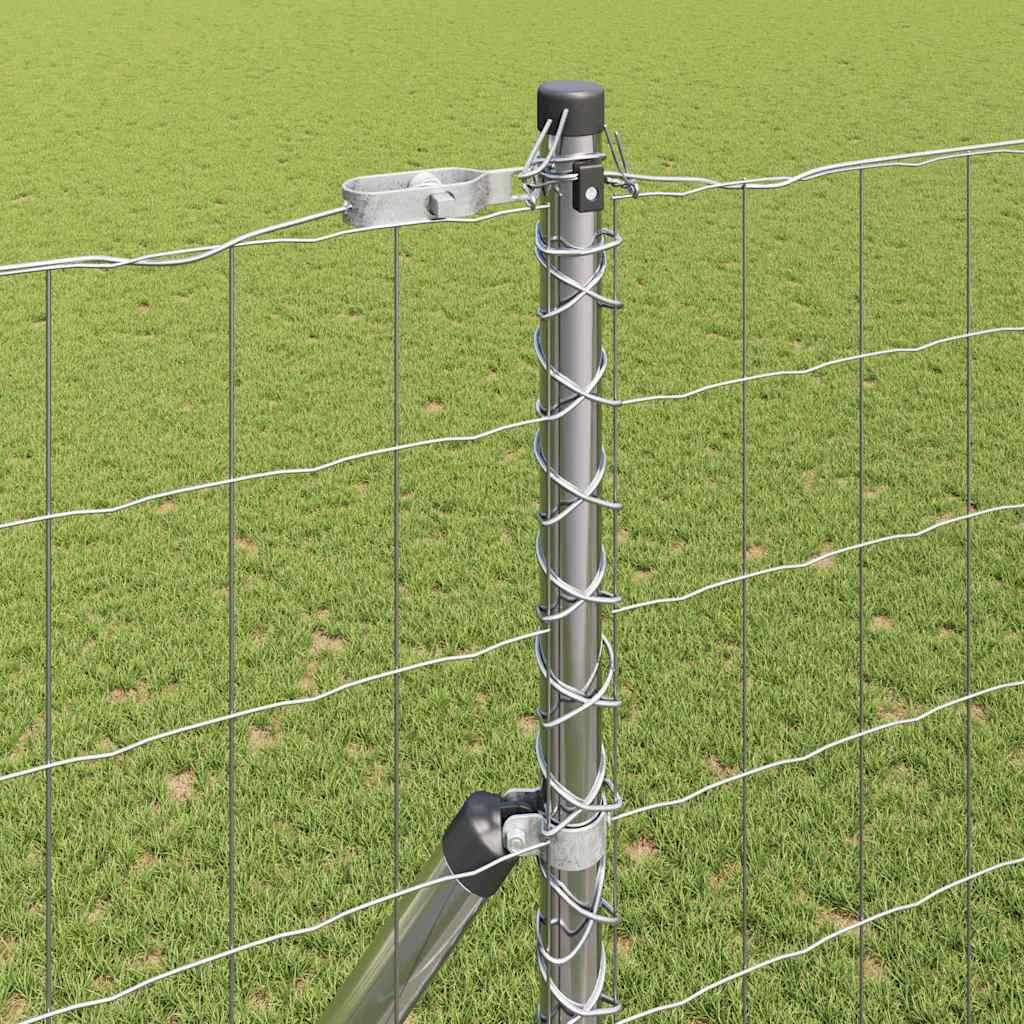 Fence with Post Silver 1.6 x 10 m Steel and PVC