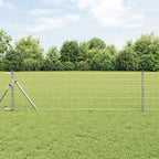 Fence with Post Silver 0.8 x 10 m Steel and PVC