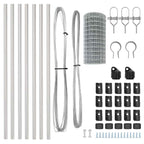 Fence with Post Silver 0.8 x 10 m Steel and PVC