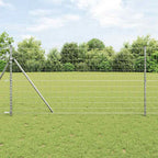 Fence with Post Silver 1 x 10 m Steel and PVC