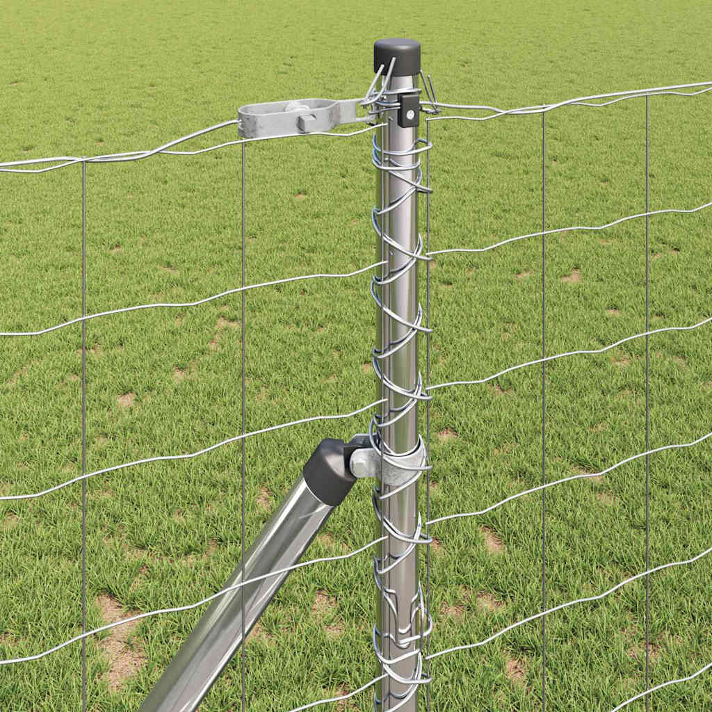 Fence with Post Silver 1.2 x 10 m Steel and PVC