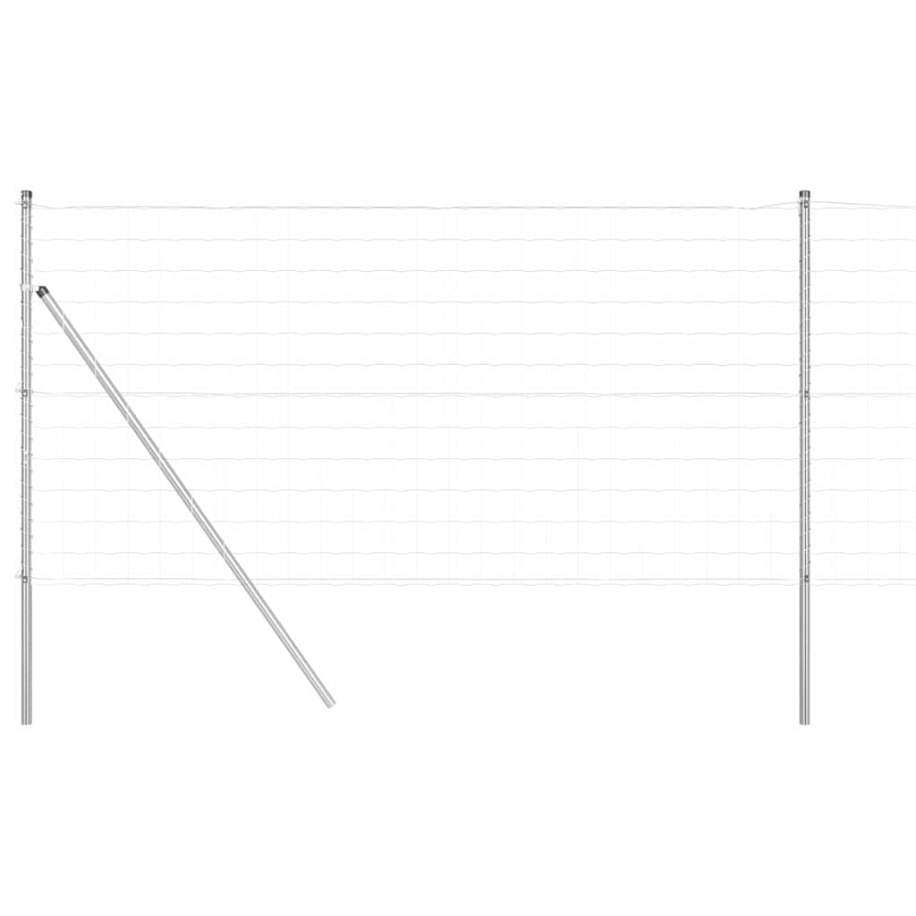 Fence with Post Silver 1.2 x 10 m Steel and PVC