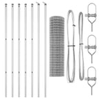 Fence with Post Silver 1.4 x 10 m Steel and PVC