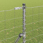 Fence with Post Silver 1.5 x 10 m Steel and PVC