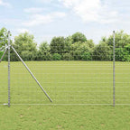 Fence with Post Silver 1.5 x 10 m Steel and PVC