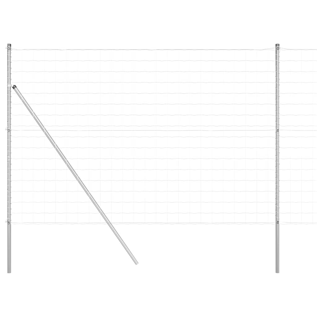 Fence with Post Silver 1.5 x 10 m Steel and PVC