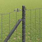 Fence with Posts Grey 1.2 x 25 m Steel