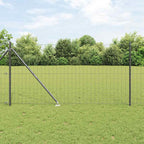Fence with Posts Grey 1.2 x 25 m Steel
