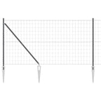Fence with Posts Grey 1.2 x 25 m Steel
