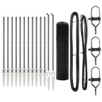 Fence with Posts Grey 1.2 x 25 m Steel