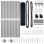 Fence with Posts Grey 1.2 x 25 m Steel