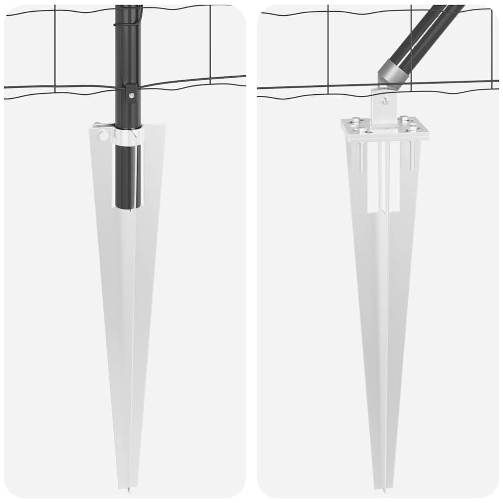 Fence with Post Grey 0.4 x 25 m Steel and PVC