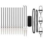 Fence with Post Grey 0.4 x 25 m Steel and PVC