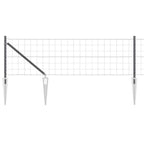 Fence with Posts Grey 0.6 x 25 m Steel