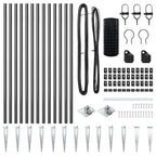 Fence with Post Grey 0.8 x 25 m Steel