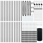 Fence with Post Grey 0.4 x 50 m Steel and PVC