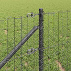 Fence with Posts Grey 0.4 x 50 m Steel