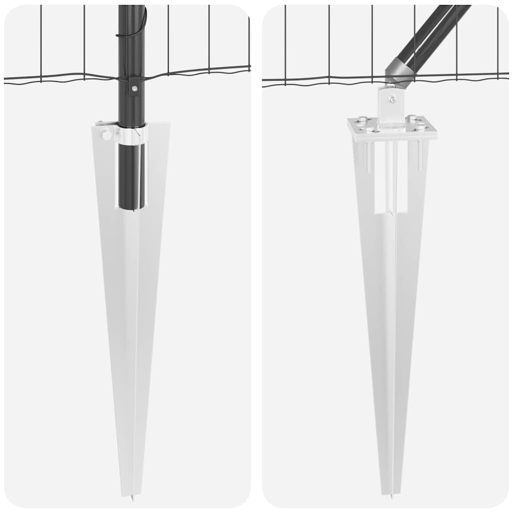 Fence with Post Grey 0.6 x 50 m Steel and PVC