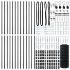 Fence with Post Grey 0.4 x 50 m Steel and PVC