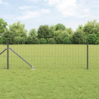 Fence with Post Grey 0.6 x 50 m Steel and PVC