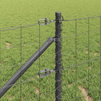 Fence with Posts Grey 0.4 x 50 m Steel