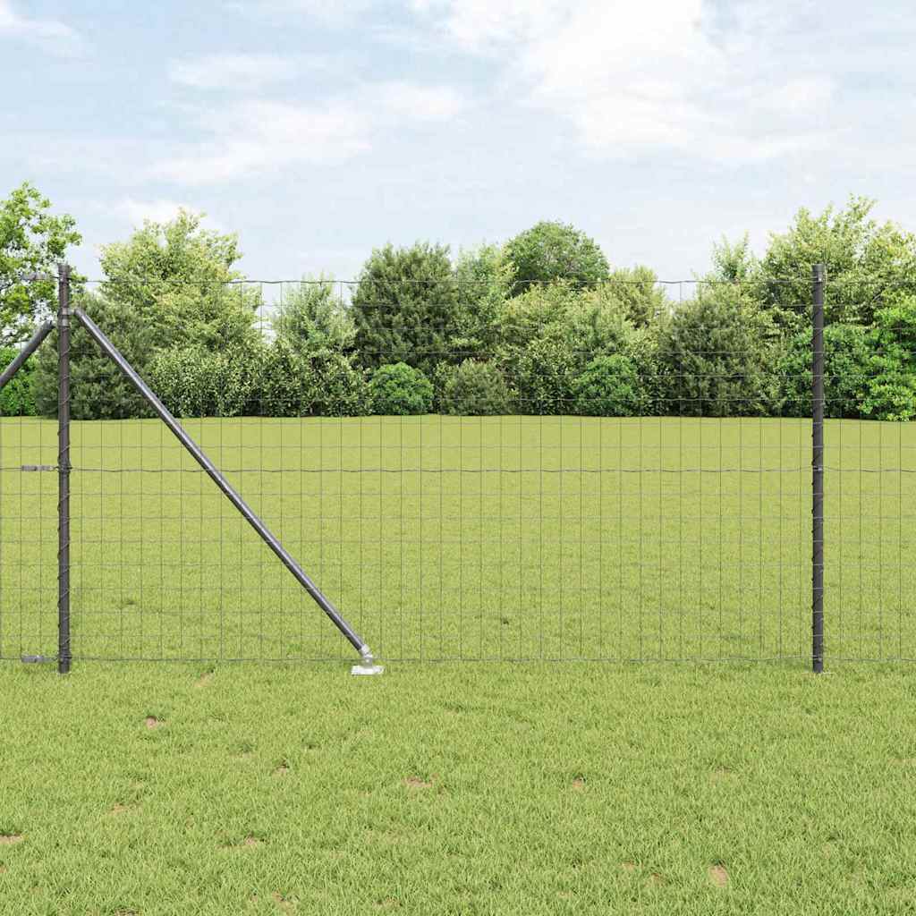 Fence with Post Grey 1 x 10 m Steel