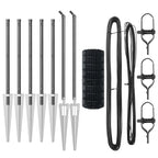 Fence with Post Grey 1 x 10 m Steel