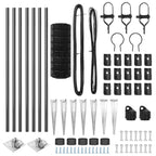 Fence with Post Grey 1 x 10 m Steel