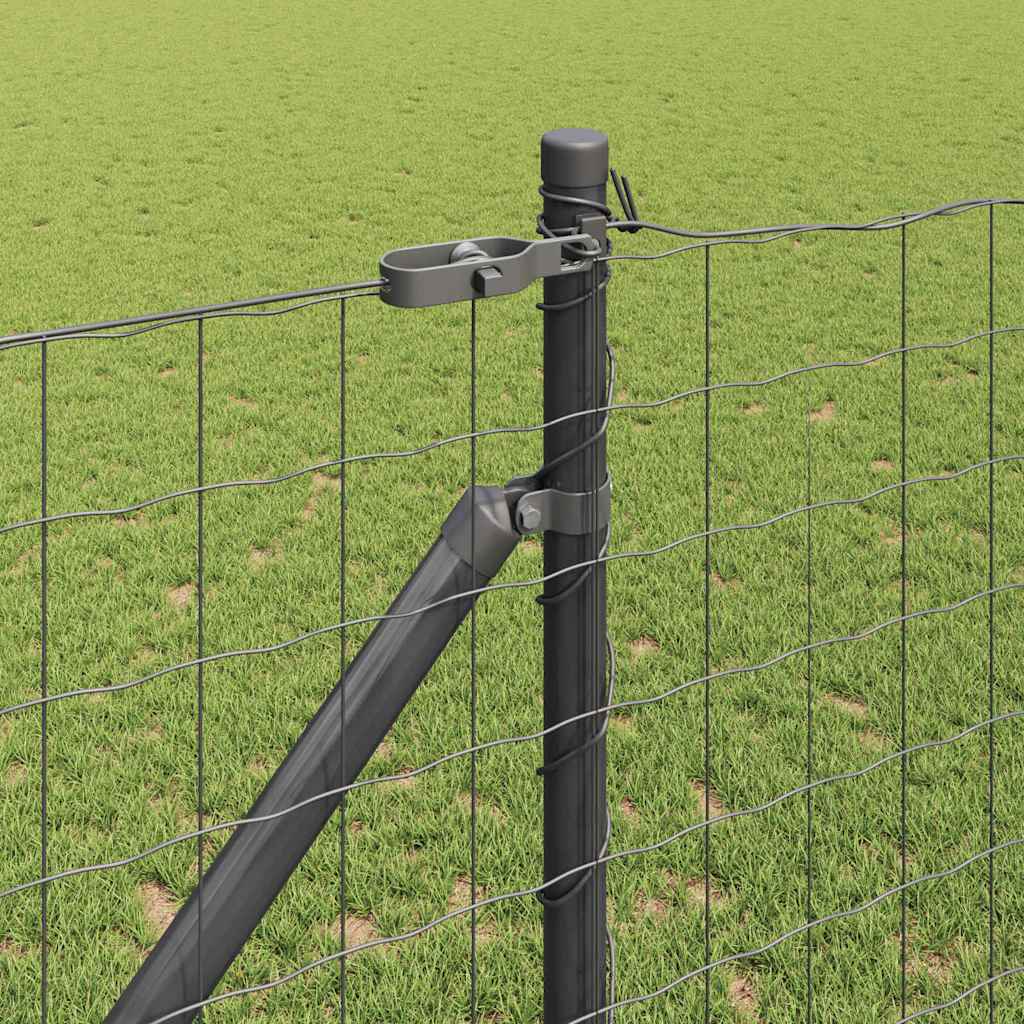 Fence with Post Grey 1.2 x 10 m Steel