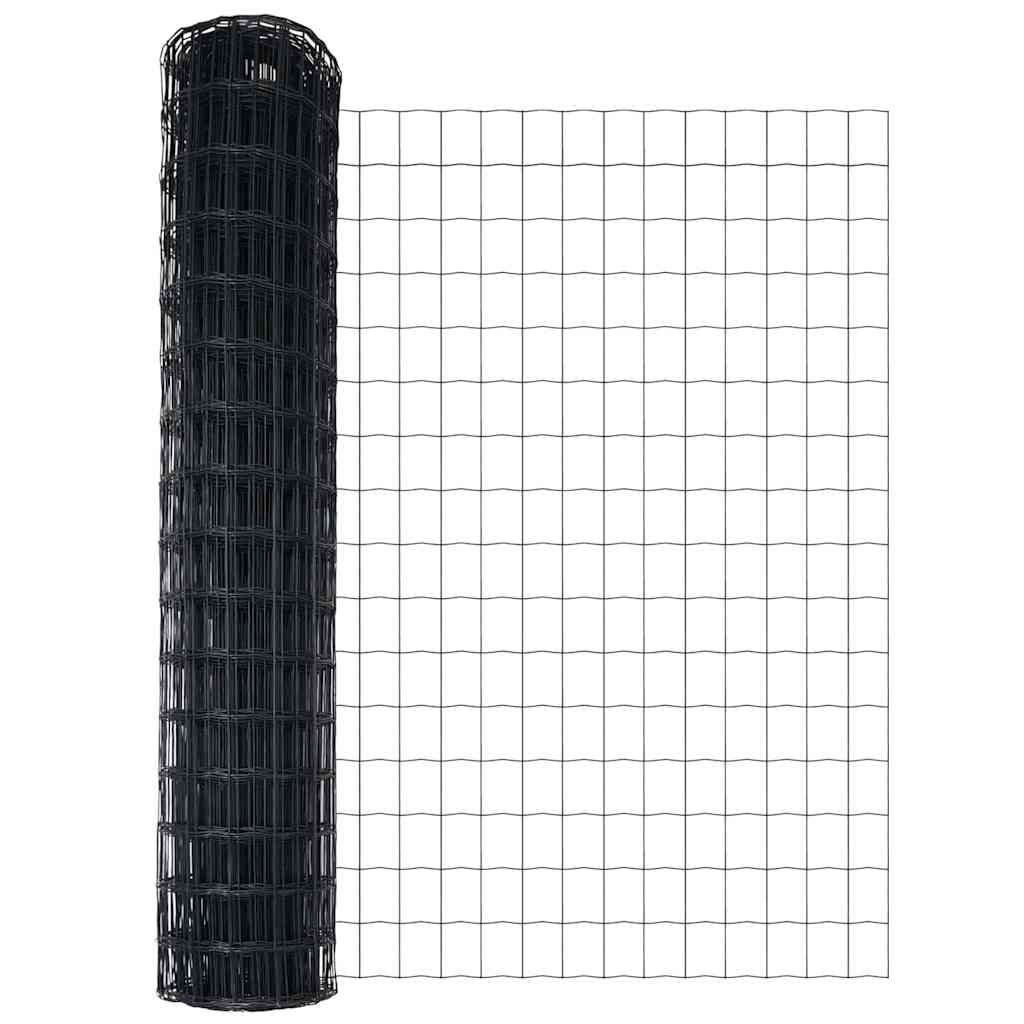 Fence with Post Grey 1.4 x 10 m Steel and PVC