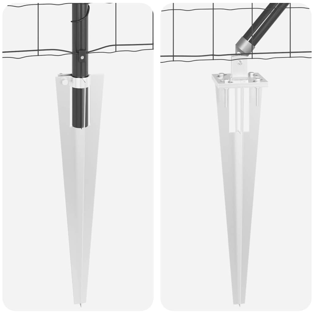 Fence with Post Grey 1.5 x 10 m Steel