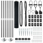 Fence with Posts Grey 1.6 x 10 m Steel