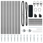 Fence with Post Grey 0.6 x 25 m Steel and PVC