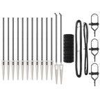 Fence with Posts Grey 0.8 x 25 m Steel