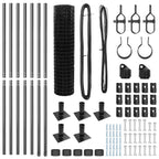 Fence with Post Grey 1.2 x 10 m Steel and PVC