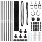 Fence with Post Grey 1.4 x 10 m Steel and PVC