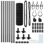 Fence with Posts Grey 0.4 x 10 m Steel