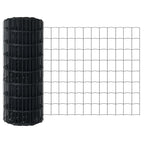 Fence with Posts Grey 0.4 x 10 m Steel