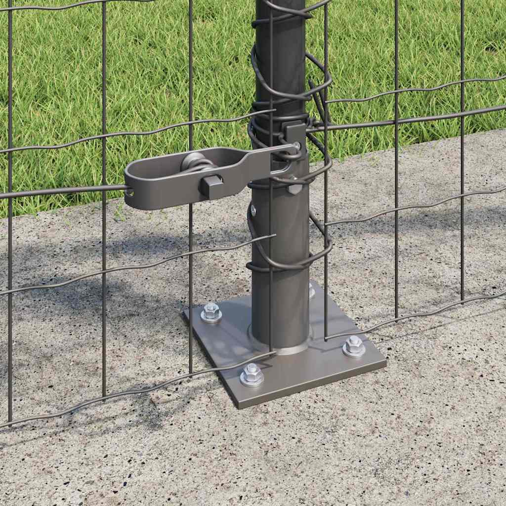 Fence with Post Grey 1 x 10 m Steel and PVC