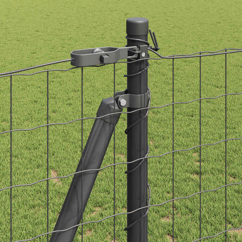 Fence with Post Grey 1.2 x 10 m Steel and PVC