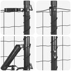 Fence with Post Grey 1.5 x 10 m Steel and PVC