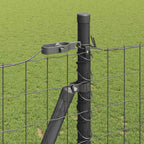 Fence with Post Grey 1.5 x 10 m Steel and PVC