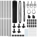 Fence with Posts Grey 0.8 x 10 m Steel